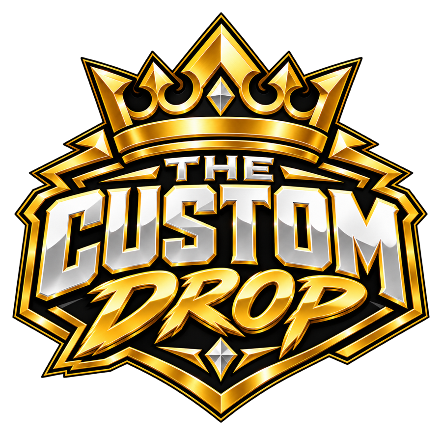 The Custom Drop official gold and silver crest